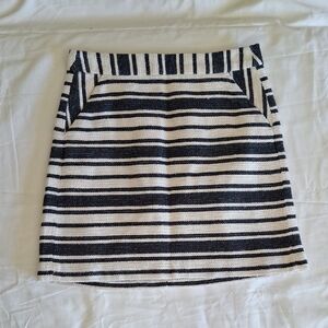 Banana Republic Striped Mini Skirt in Black and White